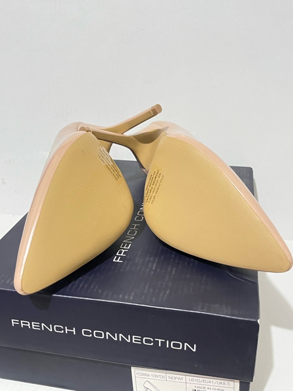 French Connection Classic Nude Patent Pointed-Toe High Heels - Women's Pumps - Picture 6 of 8